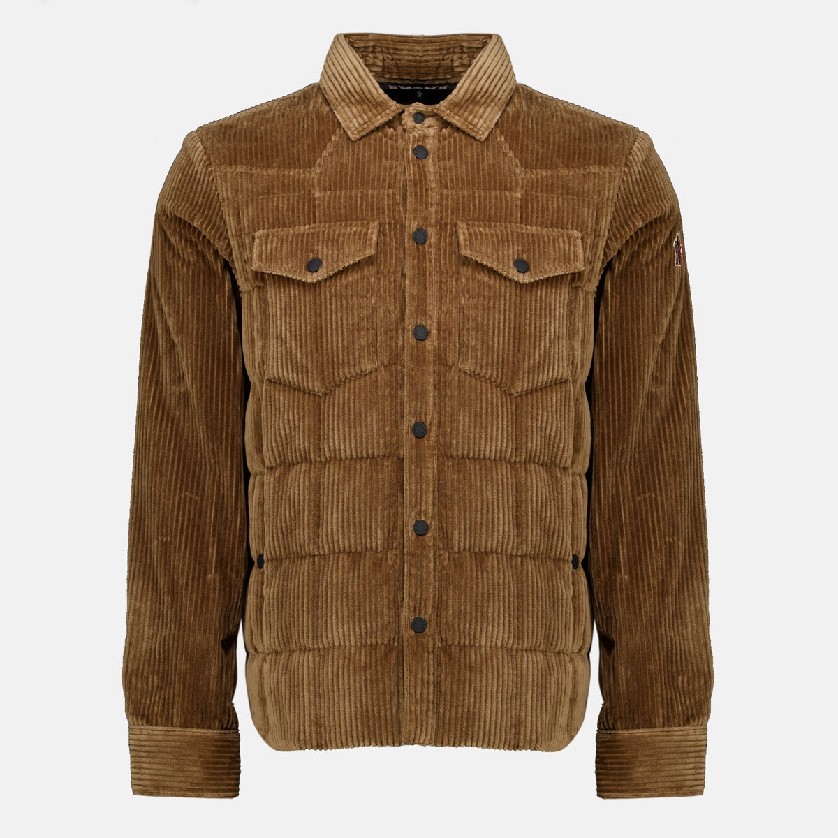Braunes Cord-Overshirt mit Daunenfüllung