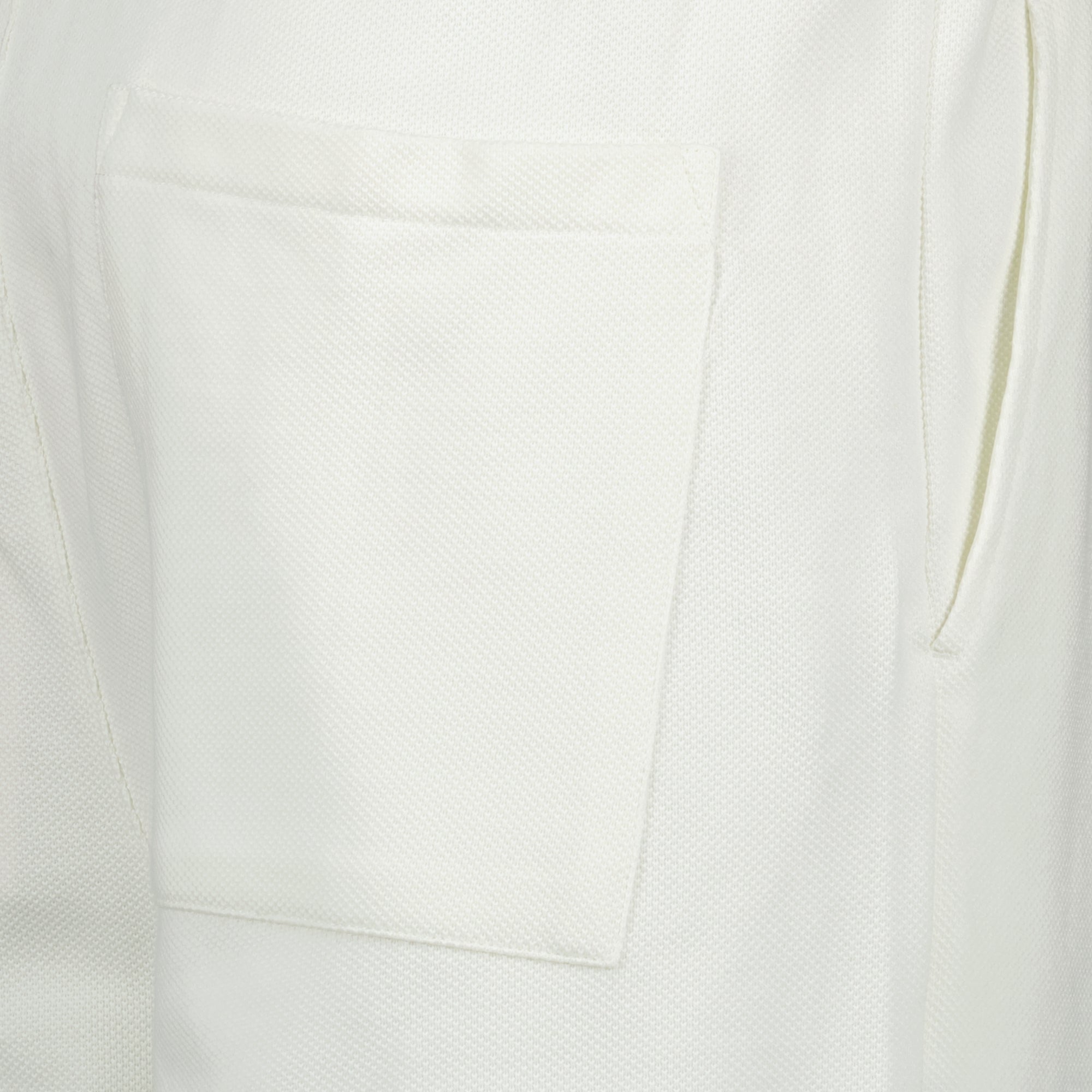 white cotton shorts, Drôle De Monsieur, summer shorts, casual wear, embroidered logo