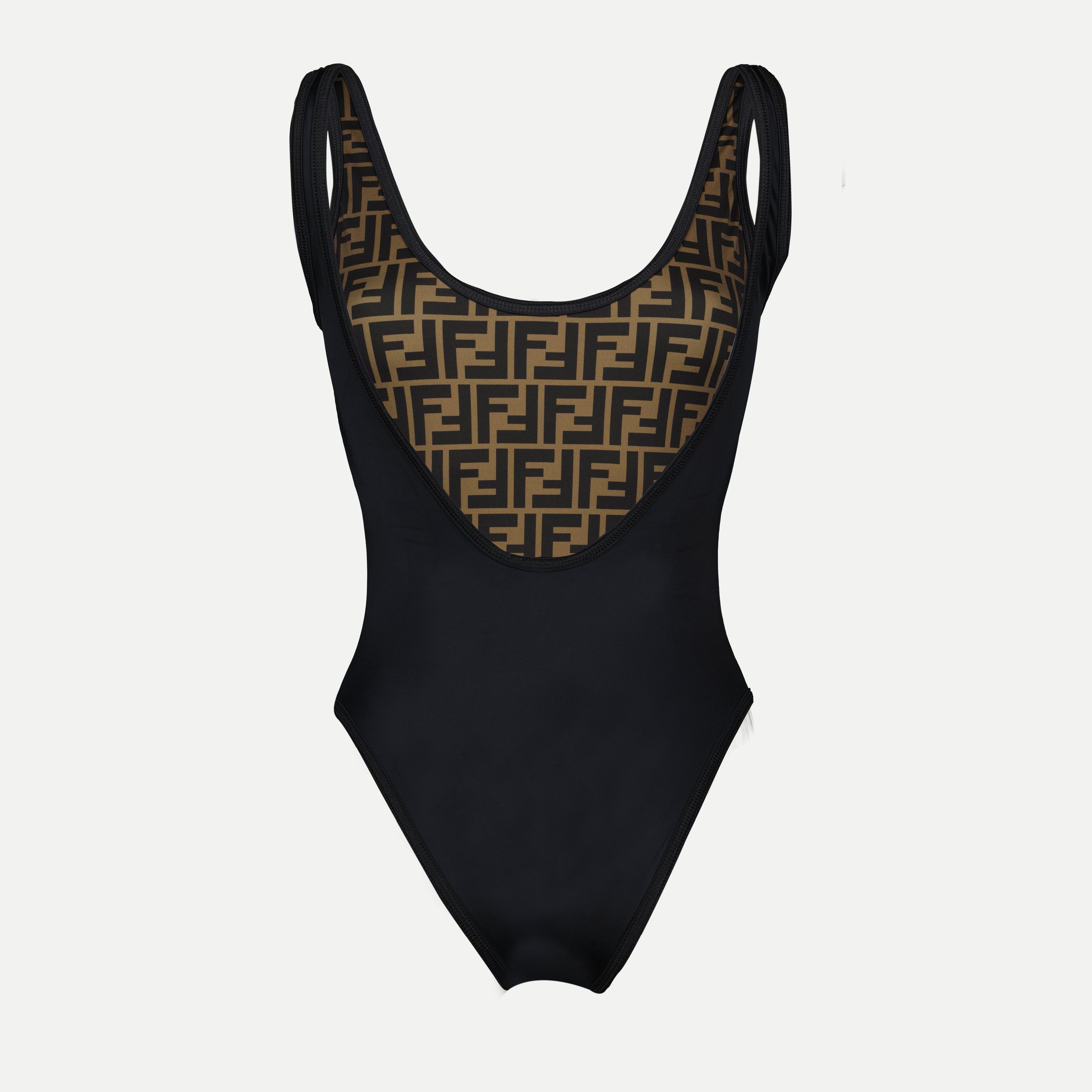 Fendirama swimsuit, reversible swimwear, FF print, women's swimwear, one-piece swimsuit