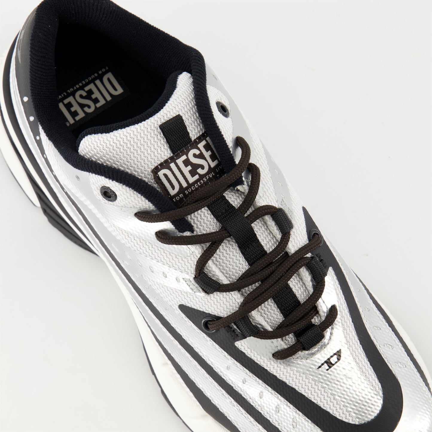 Diesel sneakers, Airspeed sneakers, black and silver sneakers, men's footwear, technical fabric sneakers