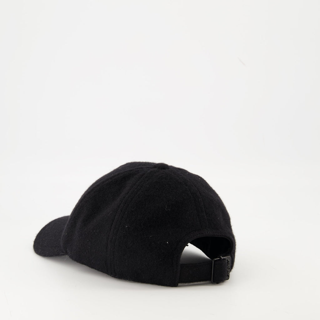 black cashmere cap, Saint Laurent cap, luxury accessories, designer cap, Autumn-Winter collection