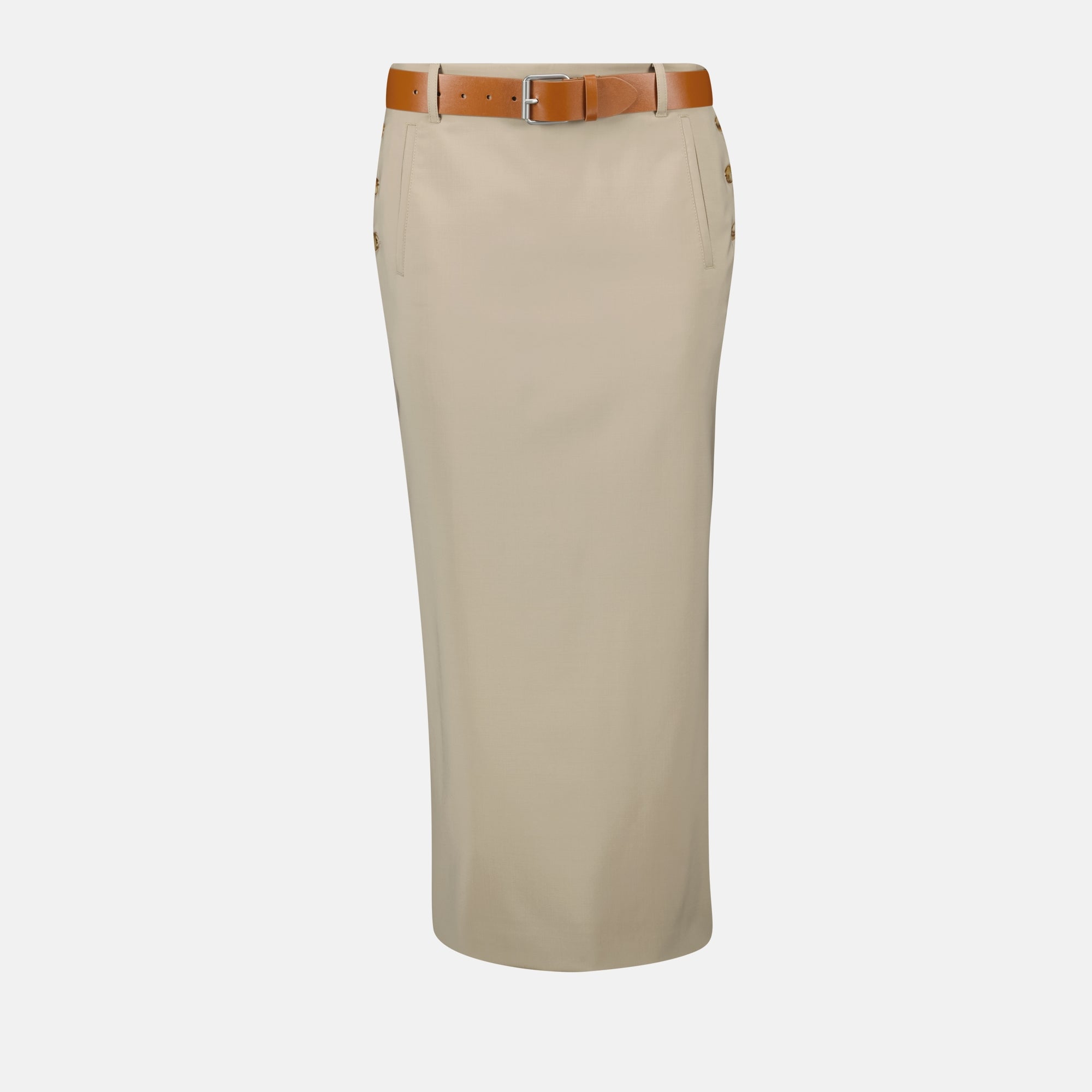 pencil skirt, beige skirt, Moschino fashion, women's fashion, Spring-Summer 2025