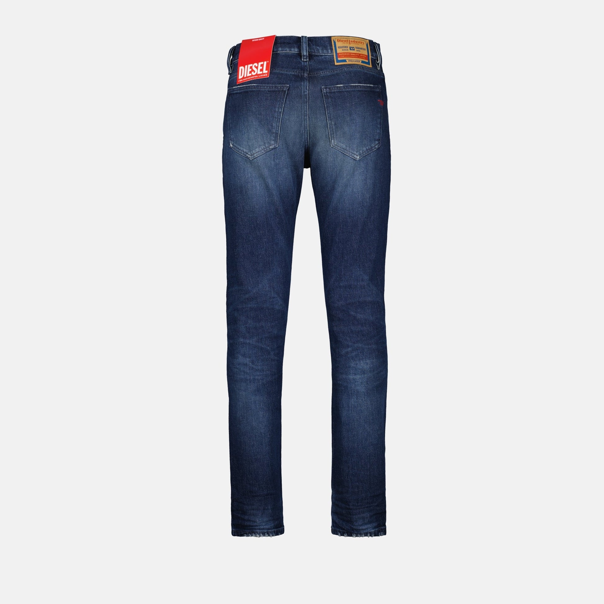 Diesel jeans, slim fit jeans, distressed jeans, blue denim jeans, luxury jeans