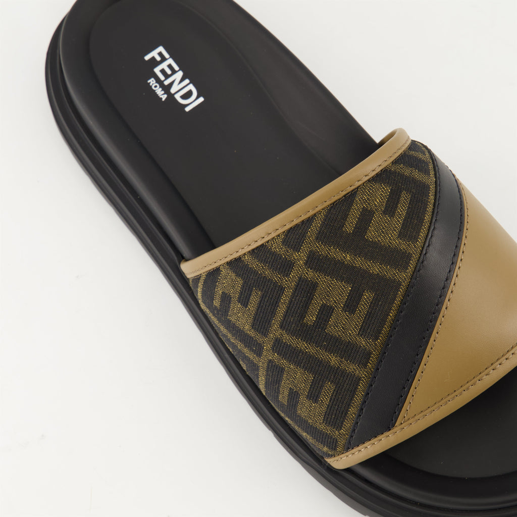 Fendi sandals, Diagonal Sandals, luxury footwear, calf leather sandals, non-slip sandals