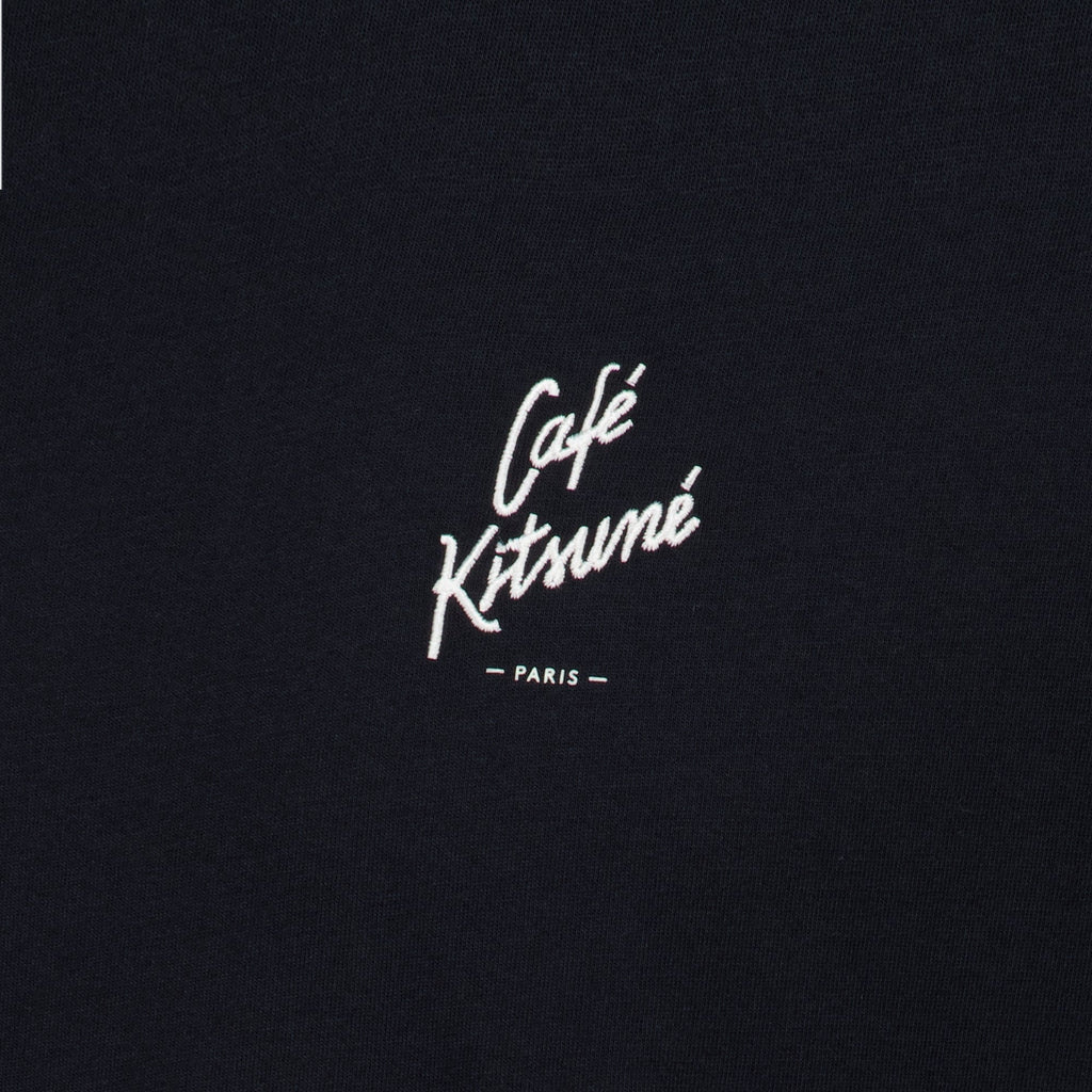 Black Embroidered T-Shirt - Maison Kitsuné
