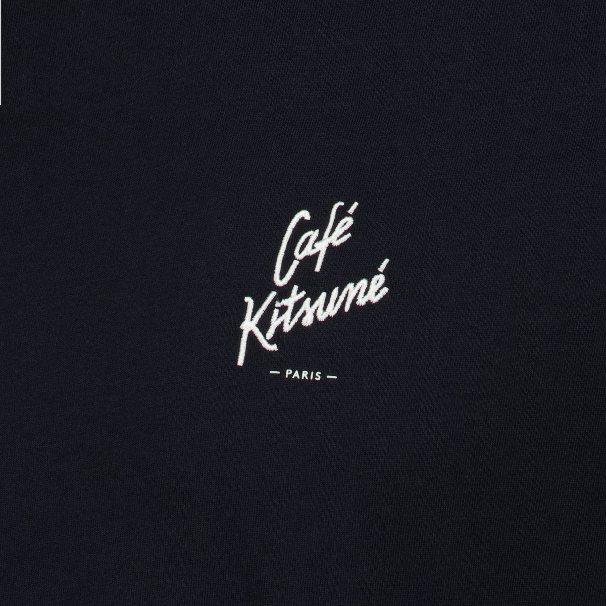 Black Embroidered T-Shirt - Maison Kitsuné