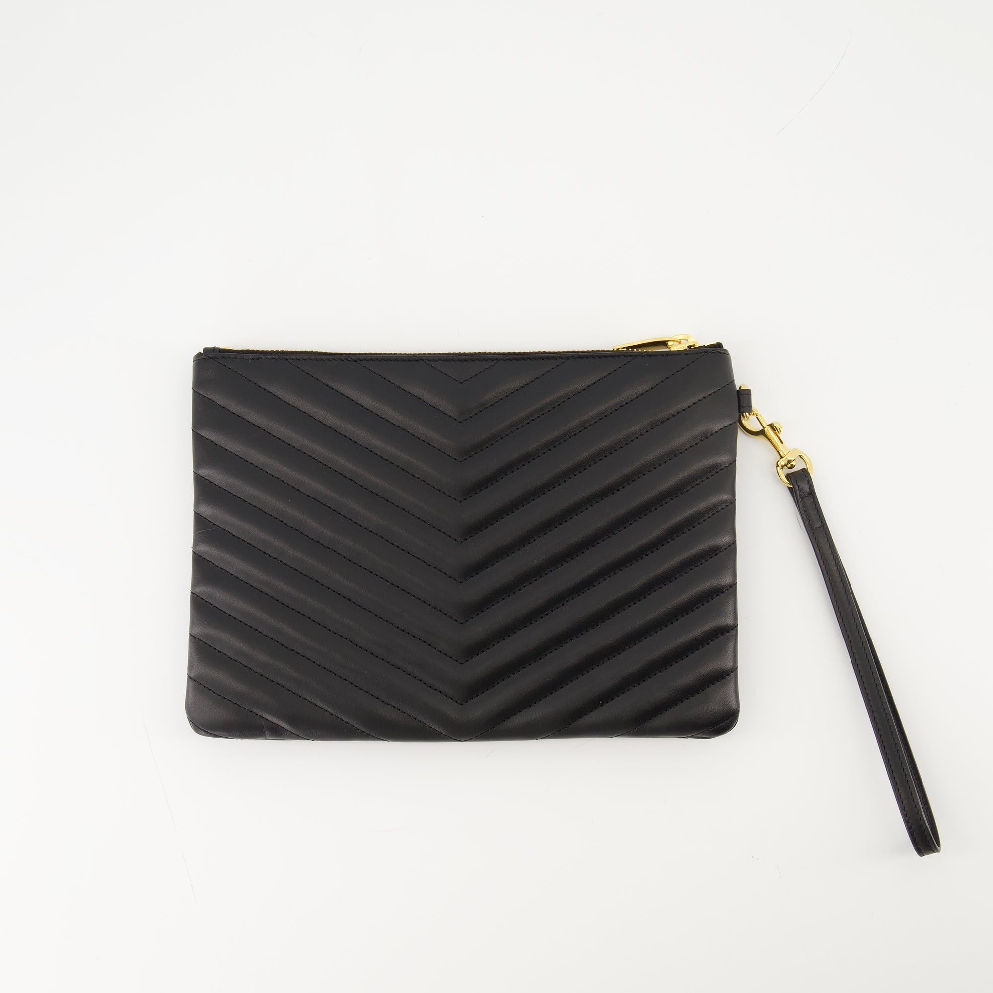 Saint Laurent pouch, leather accessory, Cassandre pouch, designer leather bag, luxury accessories
