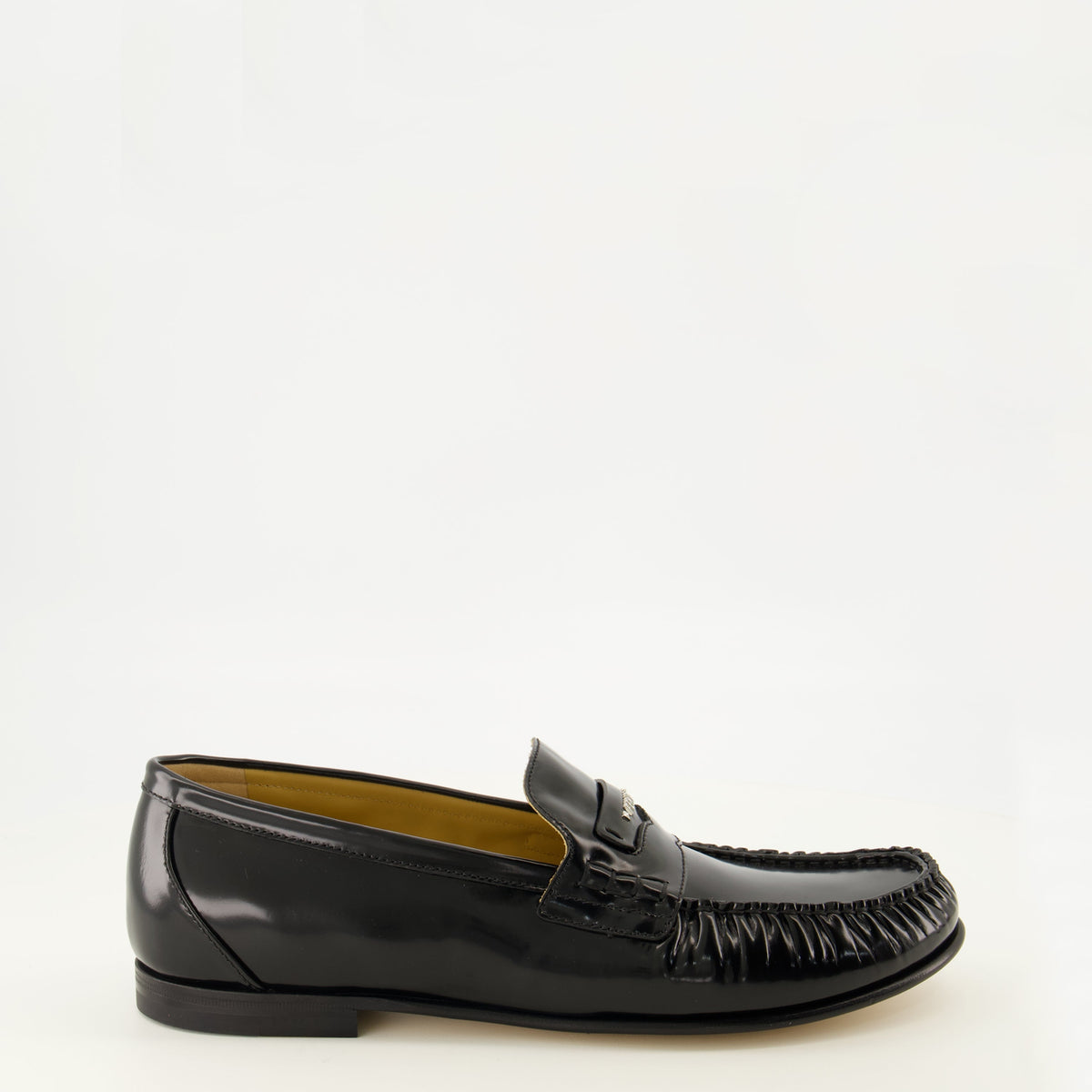 Scrunch leather loafers