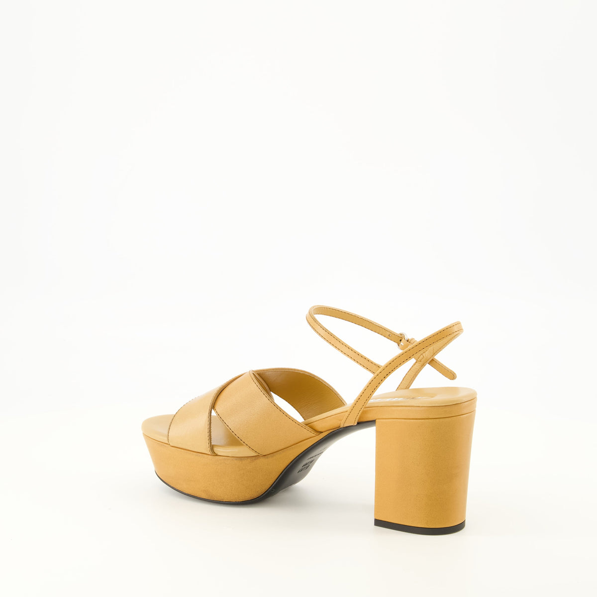 Leather Brown Heeled Sandals
