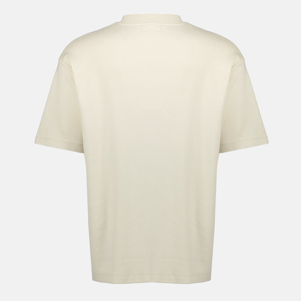 Image of Classic Beige Slogan T-Shirt - Drôle de Monsieur by Drole De Monsieur for Men - Season Spring-Summer 2026 - Back View