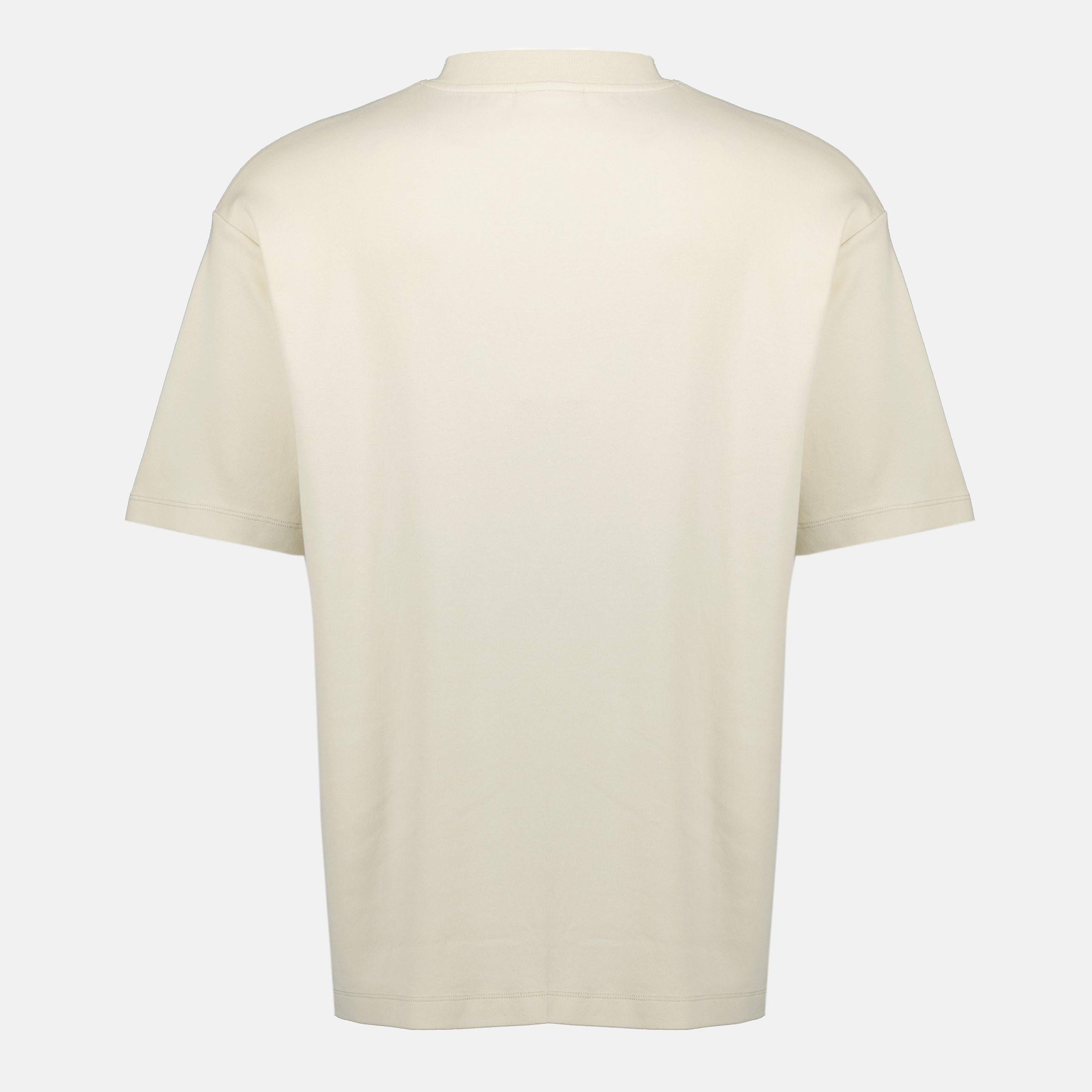 Image of Classic Beige Slogan T-Shirt - Drôle de Monsieur by Drole De Monsieur for Men - Season Spring-Summer 2026 - Back View
