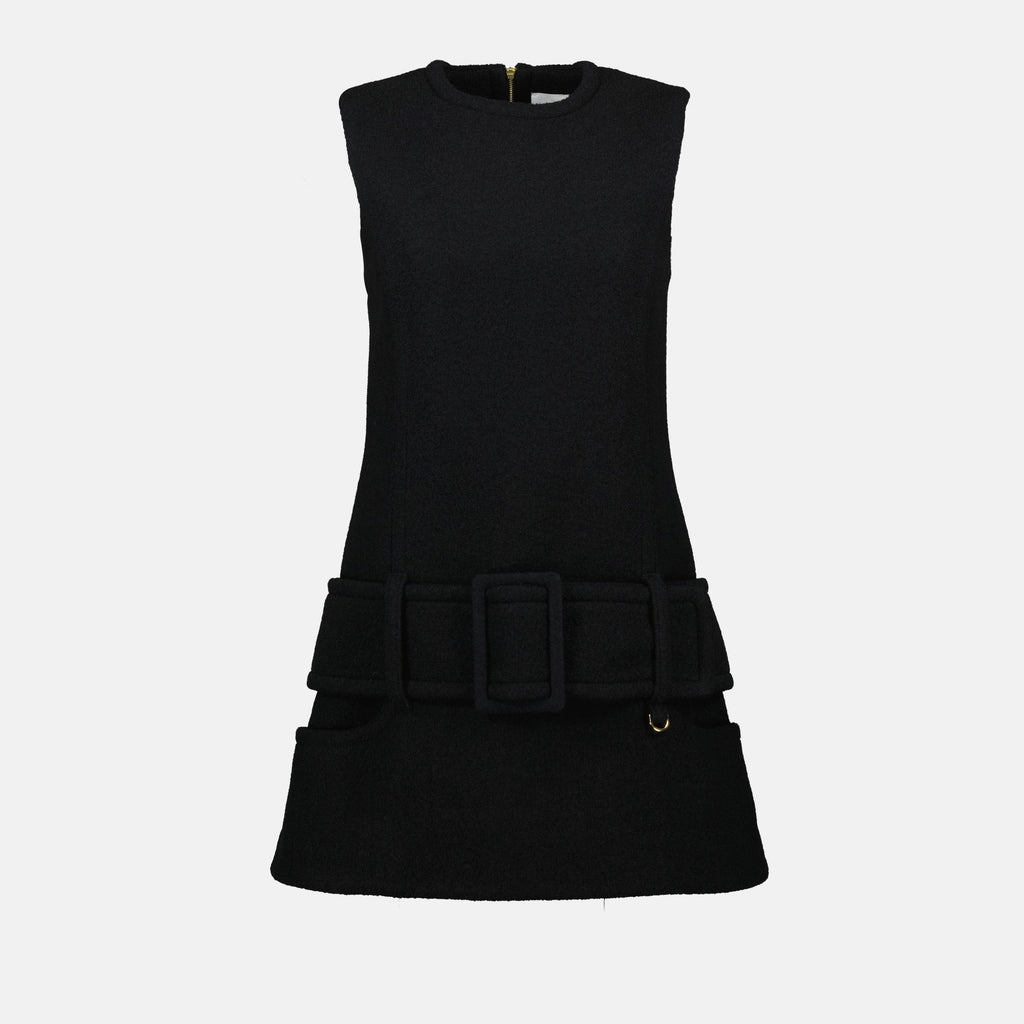 Patou dress, sleeveless wool dress, black dress, Autumn-Winter 2025, wool and viscose dress