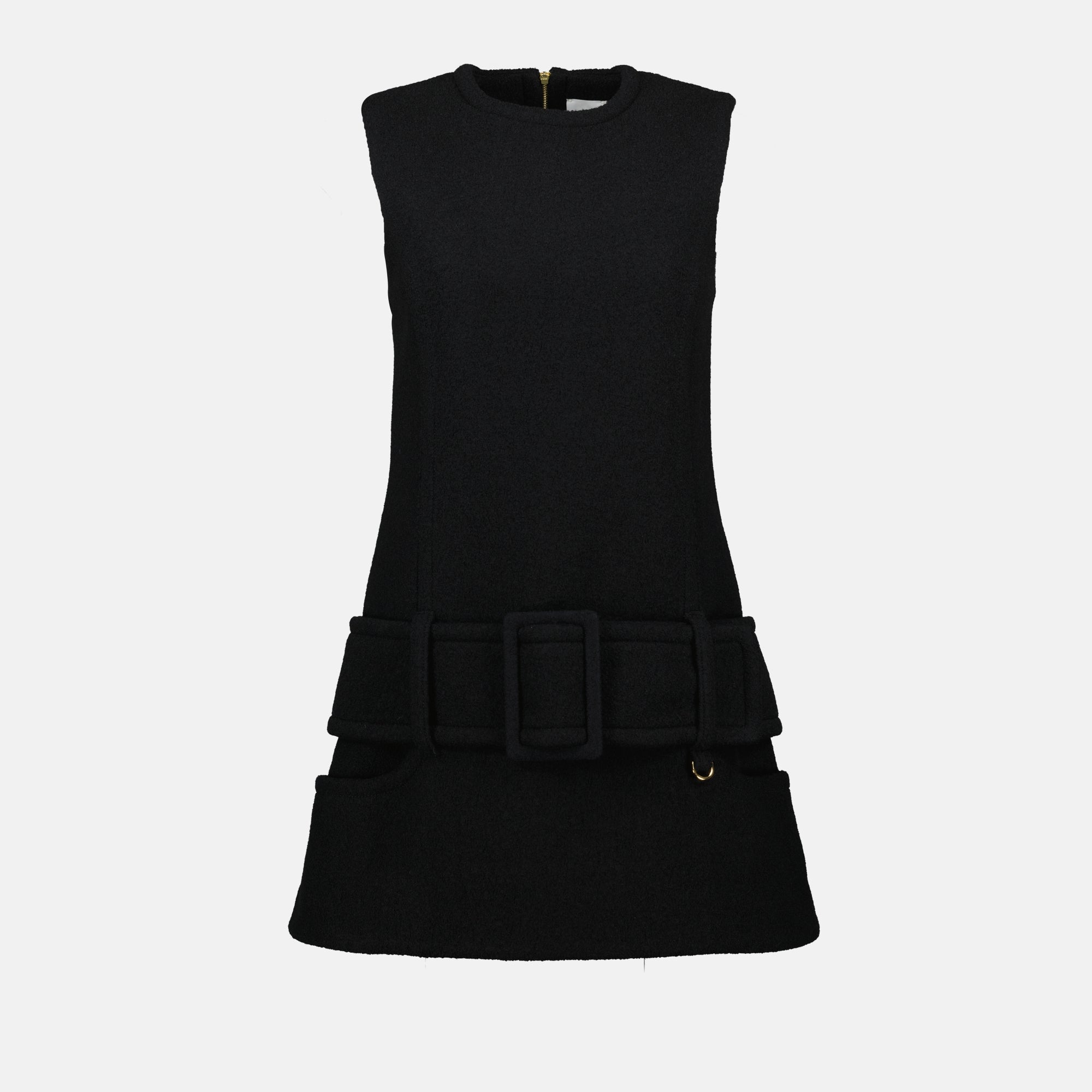 Patou dress, sleeveless wool dress, black dress, Autumn-Winter 2025, wool and viscose dress