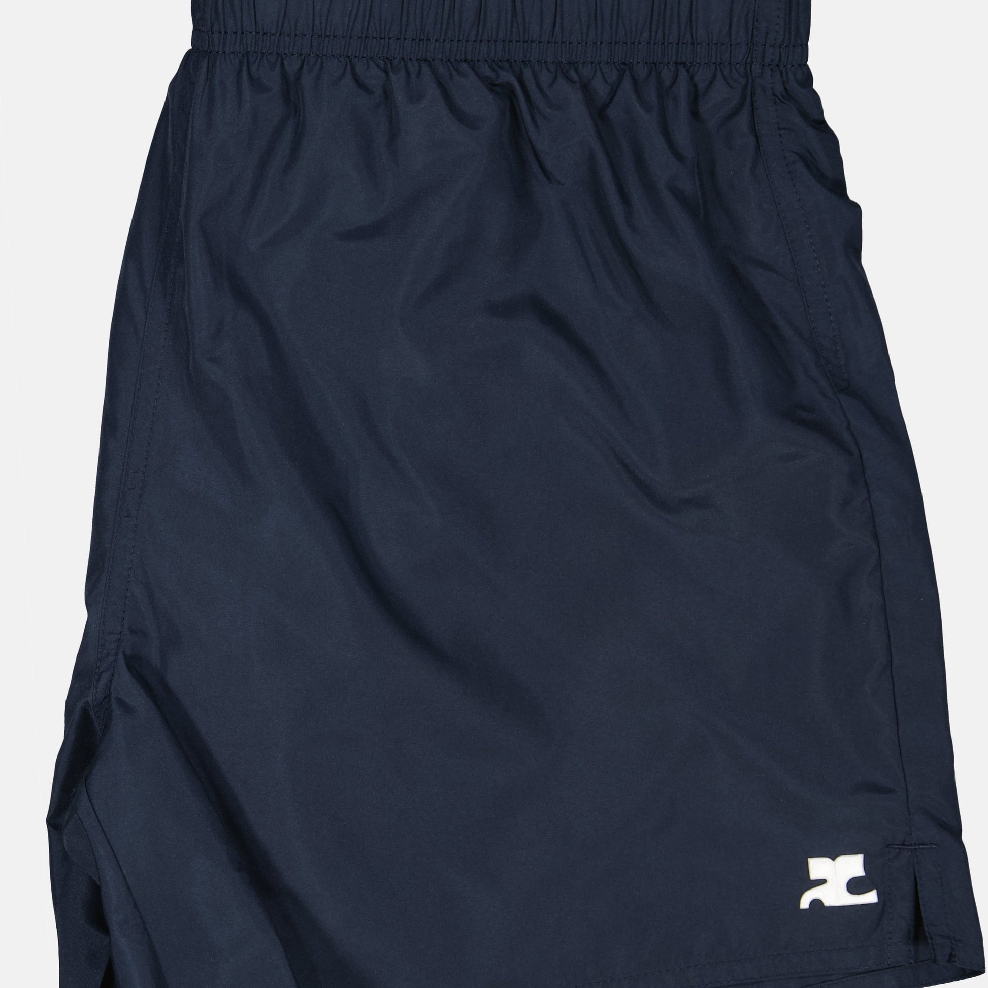 blue swim shorts, AC logo shorts, nylon swimwear, summer collection, designer swim shorts