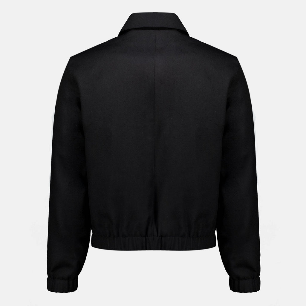 Giacca grigia in lana con zip