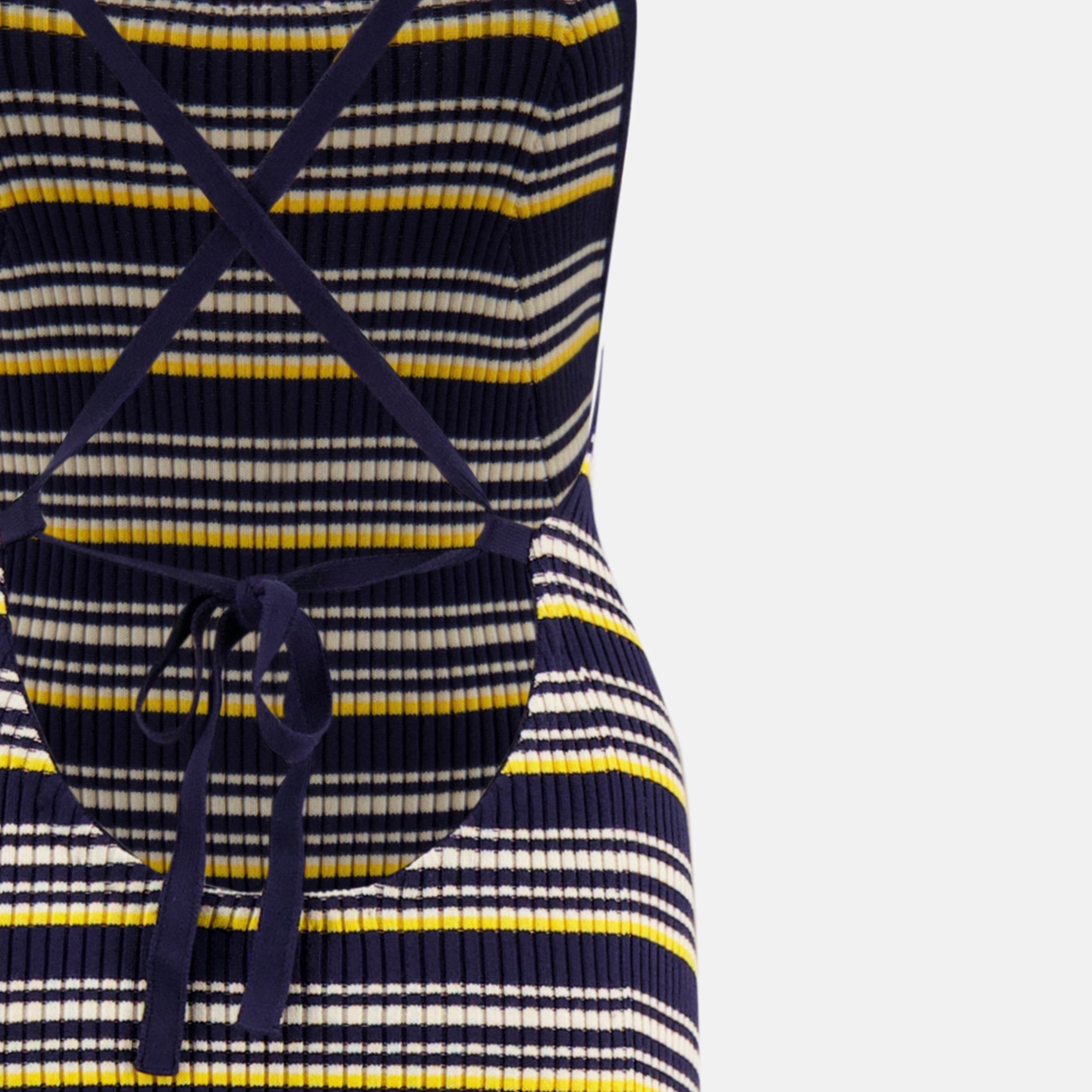 Image of Robe en maille rayée bleu by Miu Miu for Women - Season Spring-Summer 2026 - Detail View 2