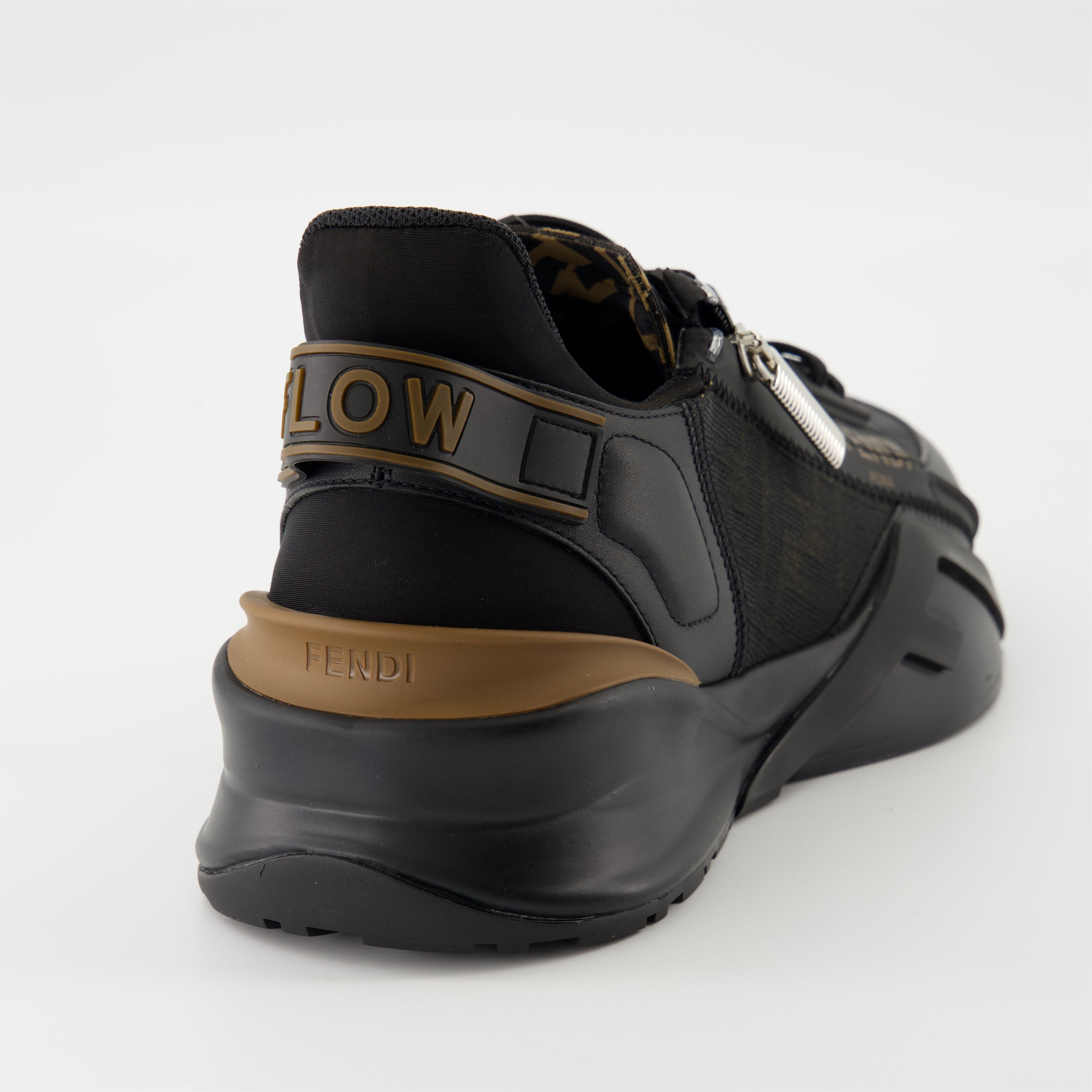Fendi Flow sneakers, black sneakers, men's designer shoes, luxury footwear, stylish sneakers