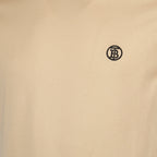 Beige T-shirt with Embroidered Logo
