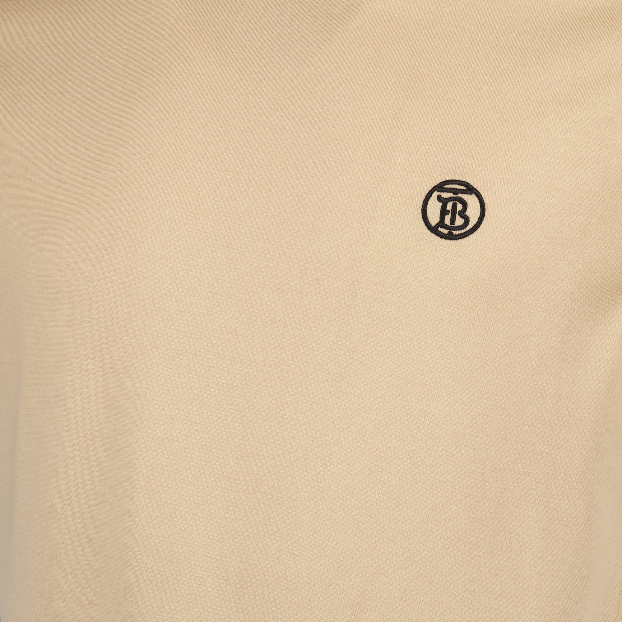 Beige T-shirt with Embroidered Logo