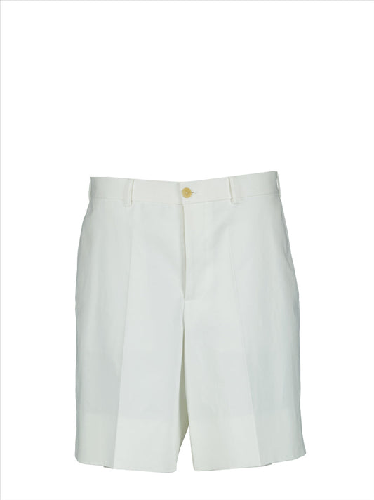 Alexander McQueen shorts, luxury men's shorts, white cotton Bermuda, designer men's clothing, high-end men's fashion