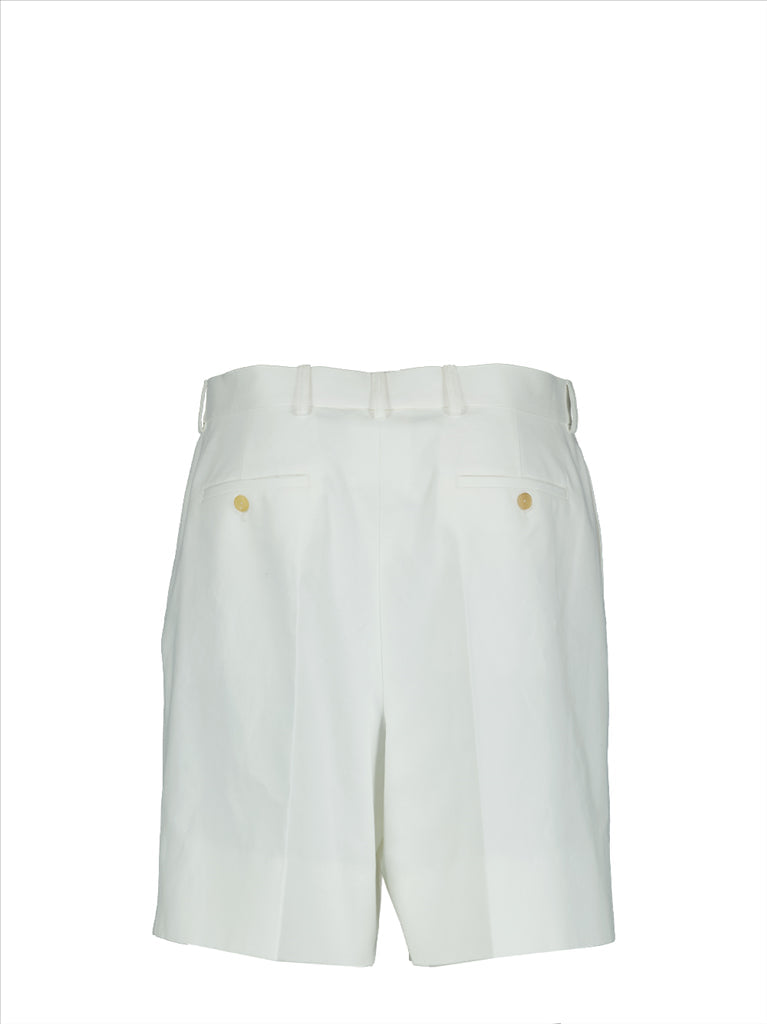 Alexander McQueen shorts, luxury men's shorts, white cotton Bermuda, designer men's clothing, high-end men's fashion