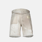Fendi, Bermuda shorts, beige denim, luxury men's wear, designer shorts