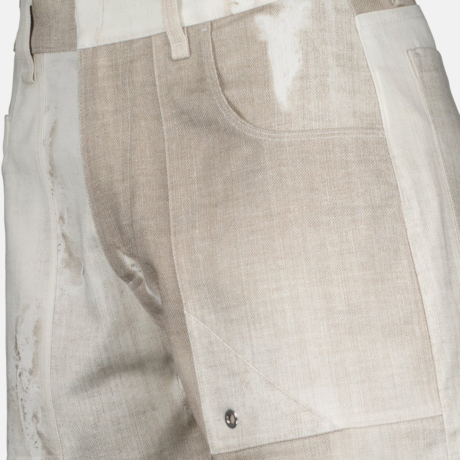 Fendi, Bermuda shorts, beige denim, luxury men's wear, designer shorts