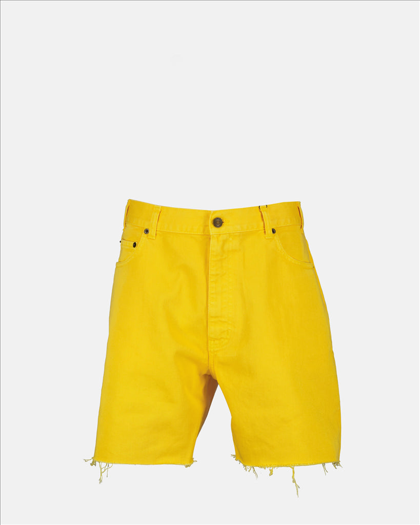 Yellow Bermuda Shorts, Luxury Denim, Saint Laurent Men, Elegant Bermuda Shorts, Summer Bermuda Shorts