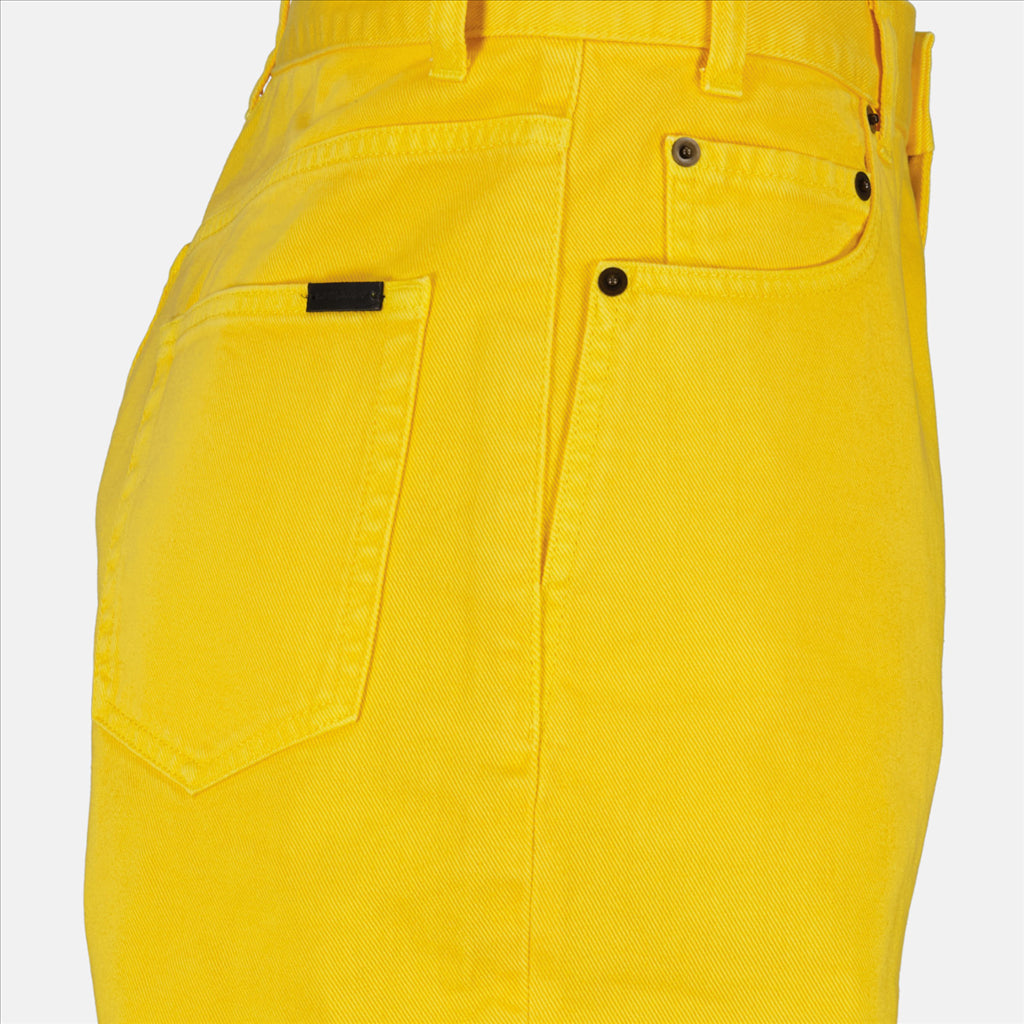 Yellow Bermuda Shorts, Luxury Denim, Saint Laurent Men, Elegant Bermuda Shorts, Summer Bermuda Shorts