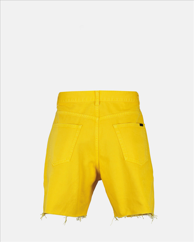 Yellow Bermuda Shorts, Luxury Denim, Saint Laurent Men, Elegant Bermuda Shorts, Summer Bermuda Shorts