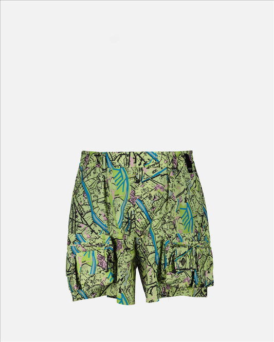 Fendi Bermuda Shorts, Green Bermuda, Fendi Map, Straight Fit, Men's Bermuda Shorts