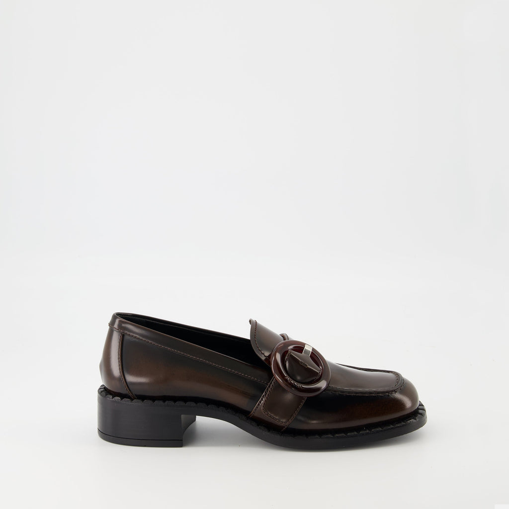 loafers, brown leather shoes, Prada loafers, comfortable footwear, elegant slip-ons