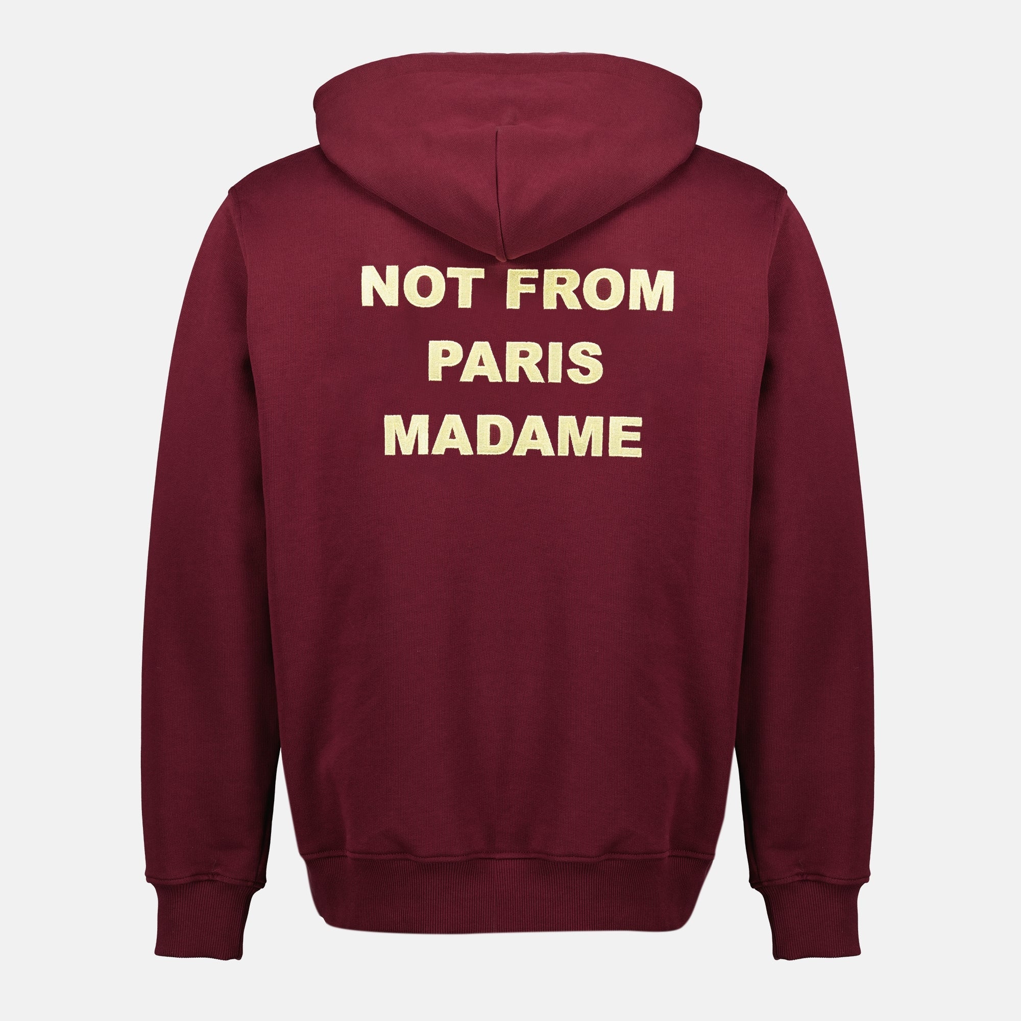 Drôle de Monsieur hoodie, bordeaux sweatshirt, slogan hoodie, fall winter fashion, men's casual wear