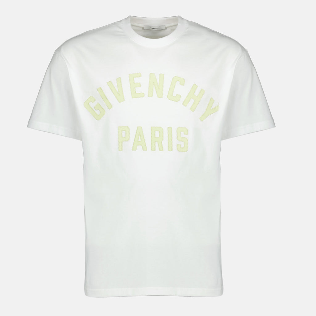 Imagen de camiseta blanca bordada de Givenchy para hombres - Temporada Primavera-Verano 2026 - Vista frontal