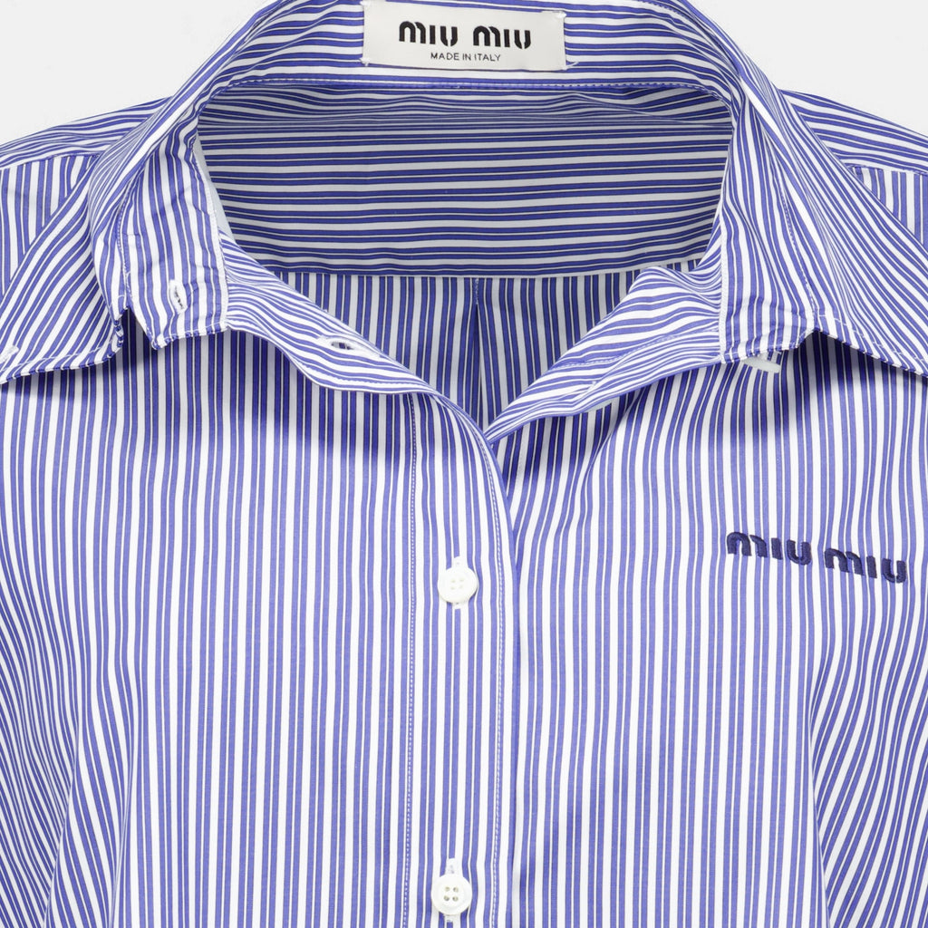 Marine Gestreifte Popeline Bluse