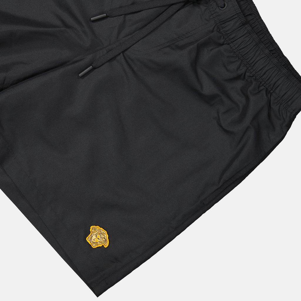swim shorts, black swimwear, polyester shorts, Medusa shorts, beachwear