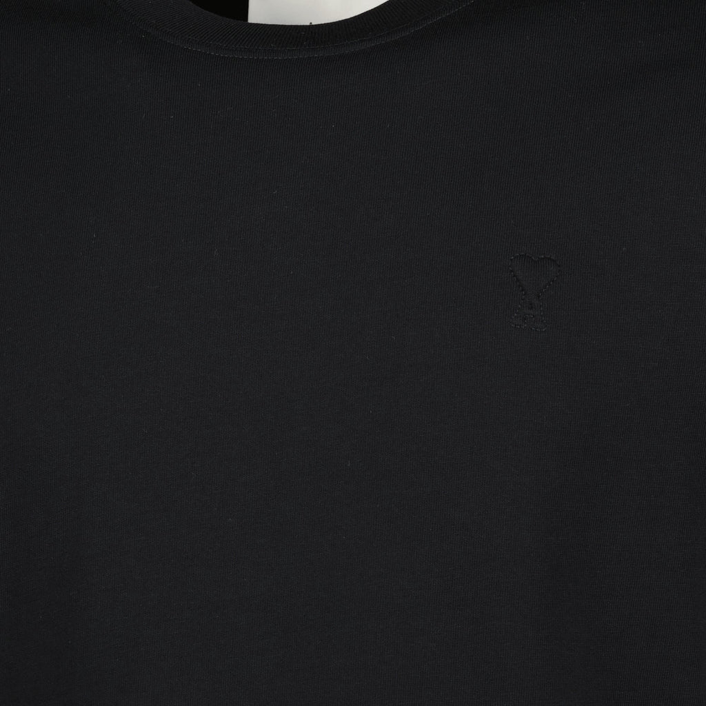 Image of Black Cotton T-Shirt by Ami PARIS for Unisex - Season Spring-Summer 2026 - Product detail view 2