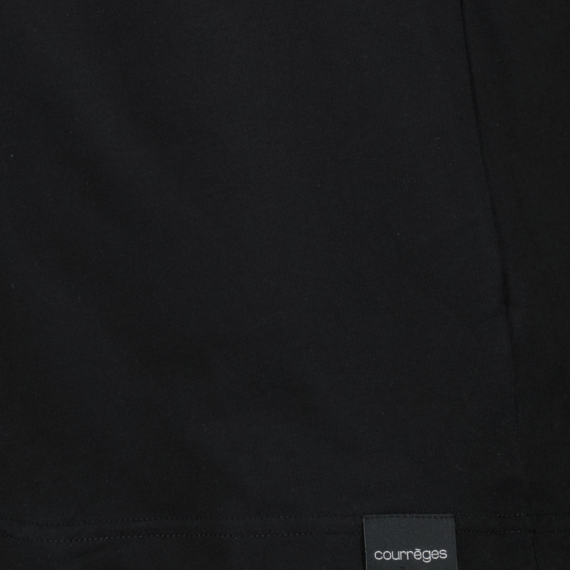 black t-shirt, cotton t-shirt, Courrèges fashion, embroidered logo, spring-summer collection