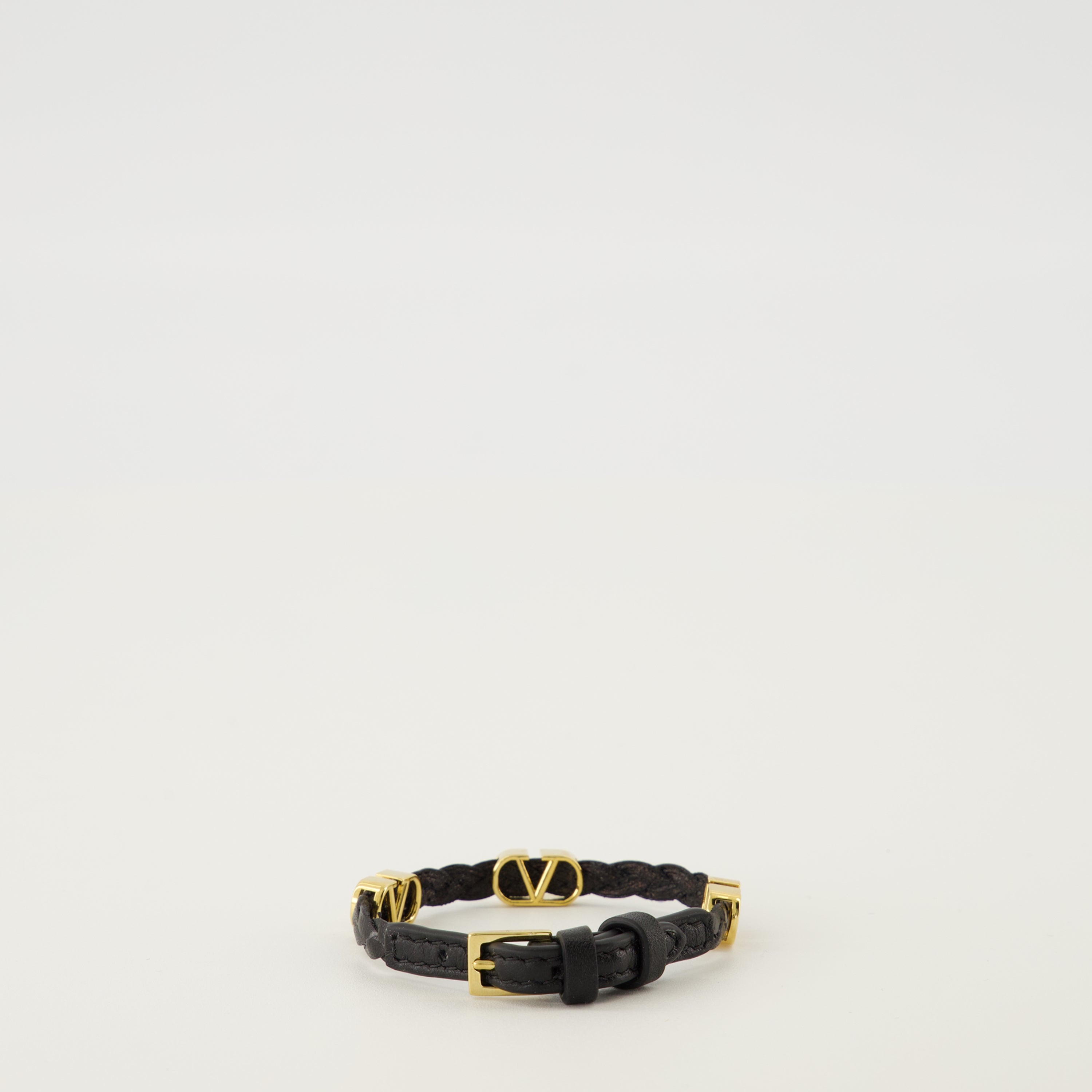 Black Vlogo Leather Bracelet - Valentino | WE IN STYLE