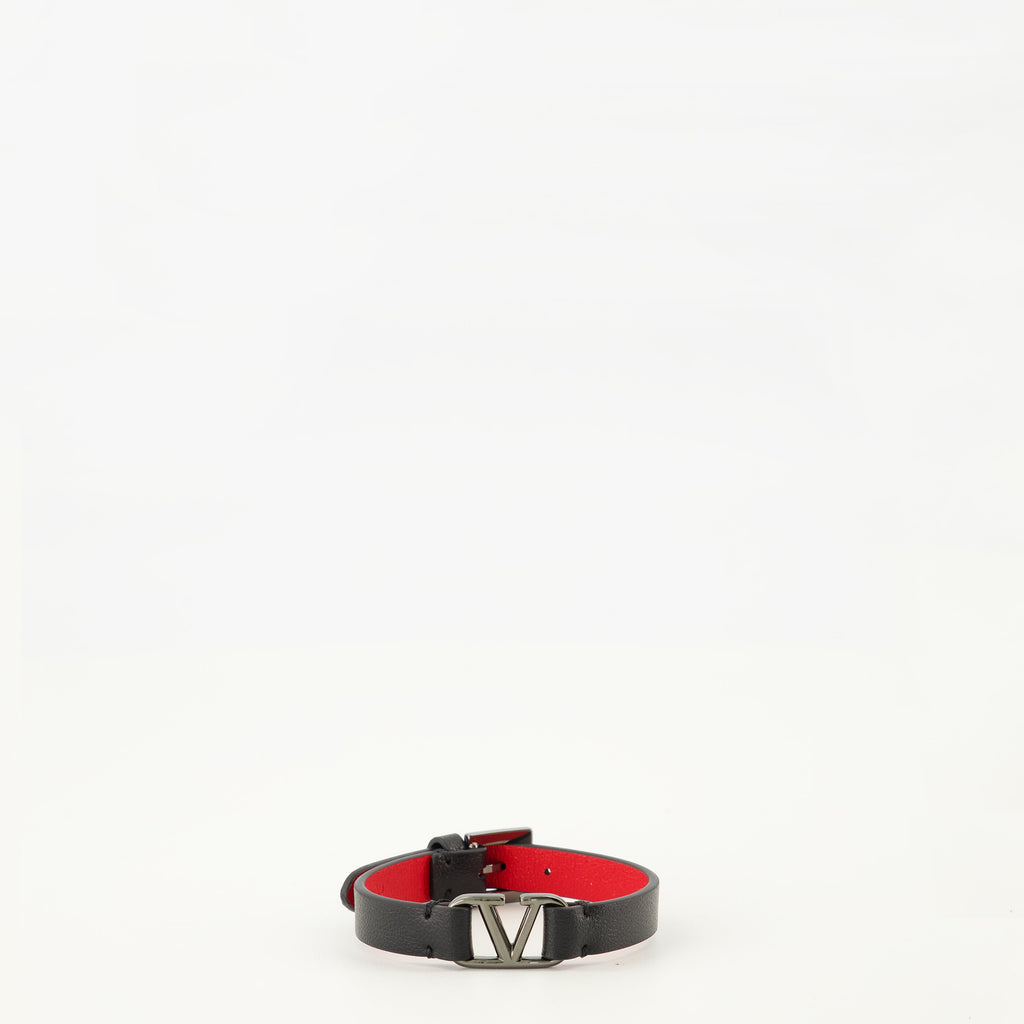 Imagen de la pulsera negra Vlogo de Valentino Garavani para hombres - Temporada Primavera-Verano 2026 - Vista frontal