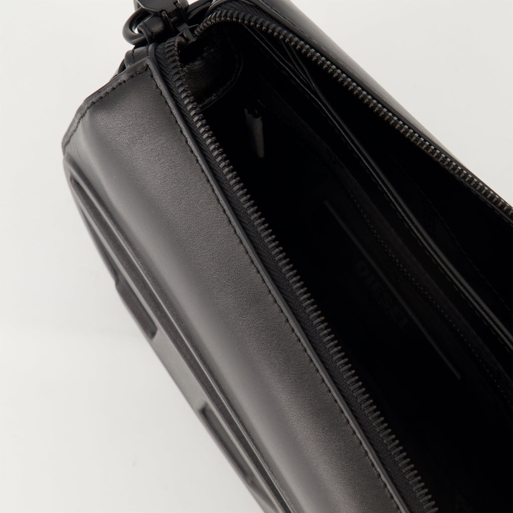 camera bag, black bag, Diesel accessories, smooth leather bag, unisex bag