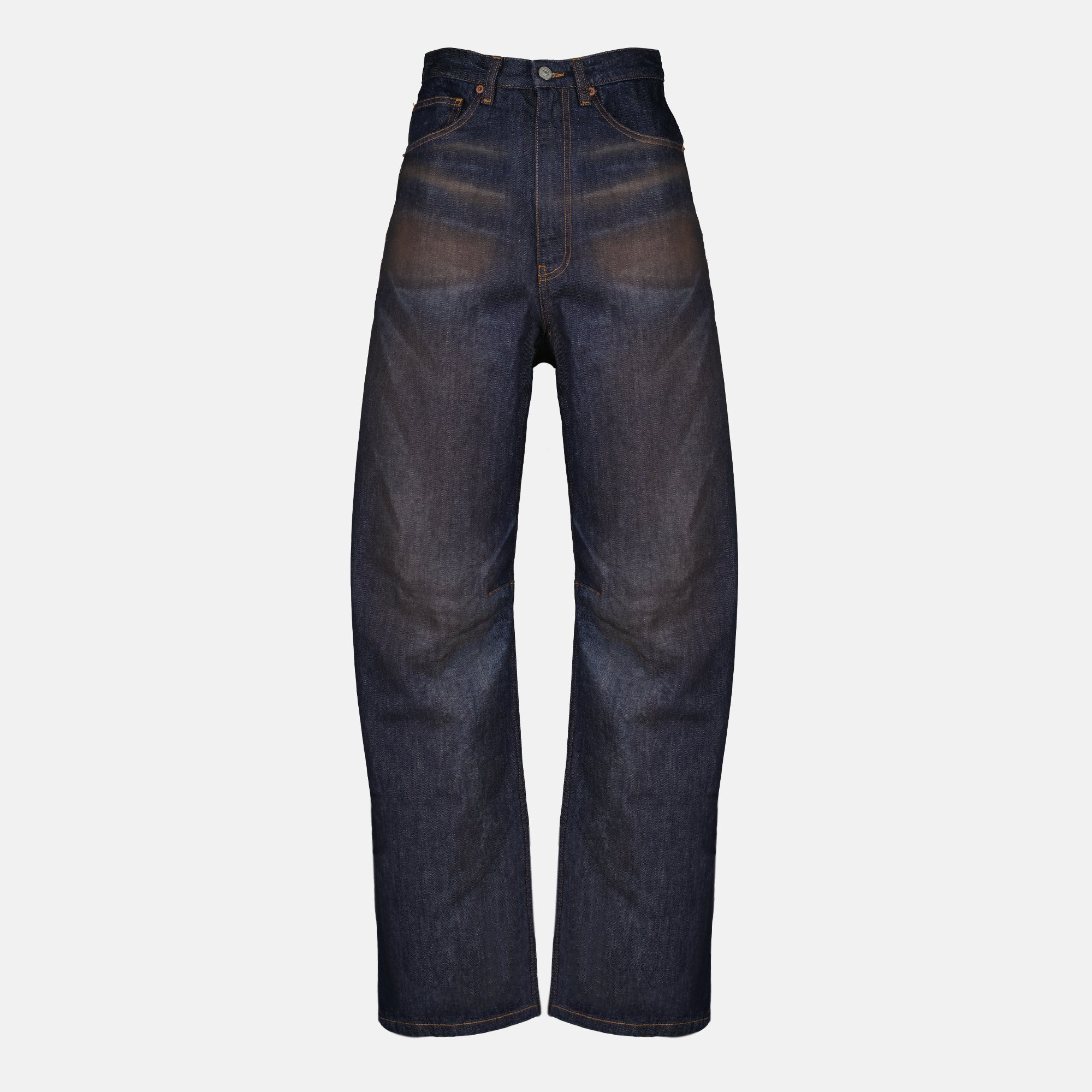 Pantaloni in Denim a Gamba Larga