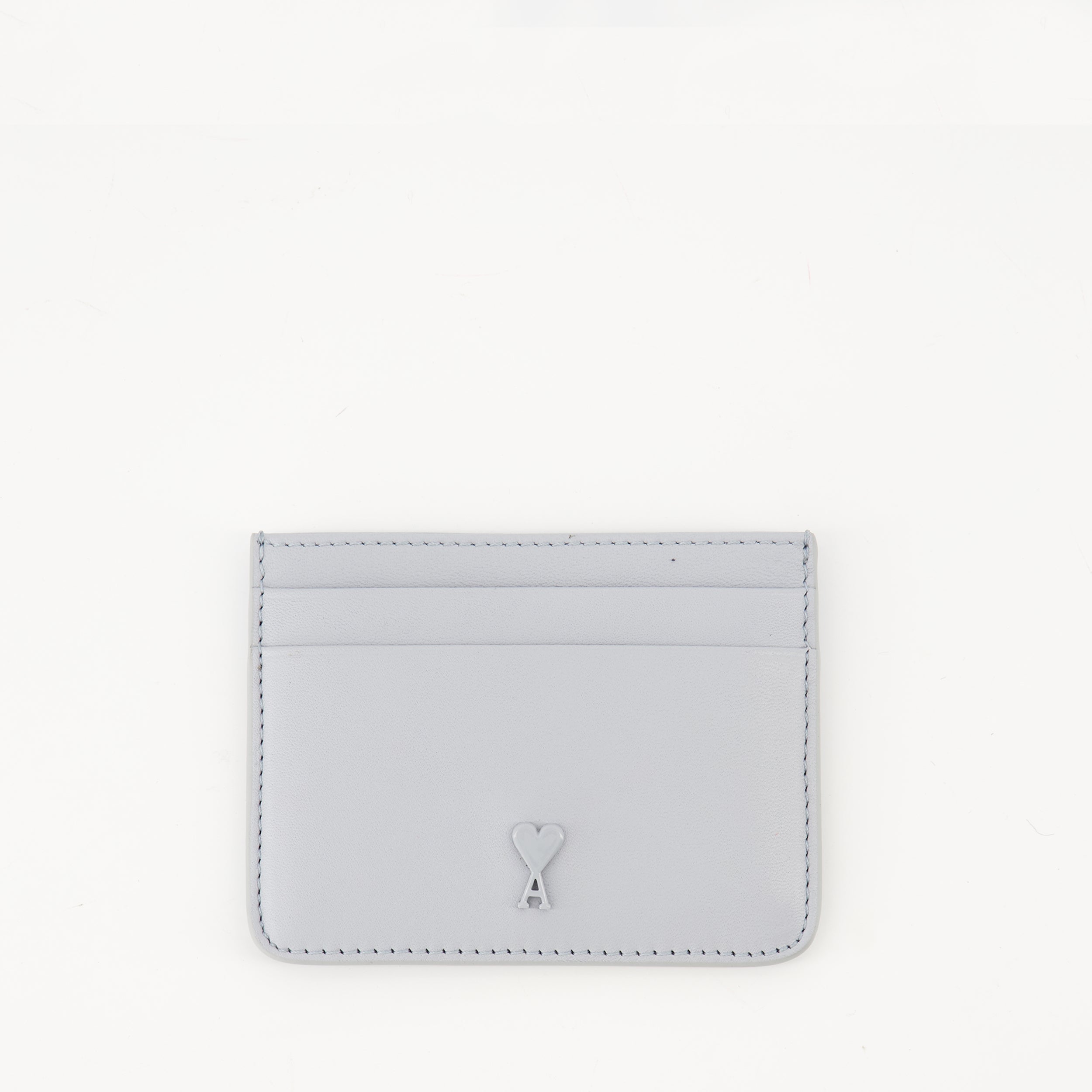 Ami Paris cardholder, light blue cardholder, smooth leather accessory, Ami de Coeur collection, unisex cardholder