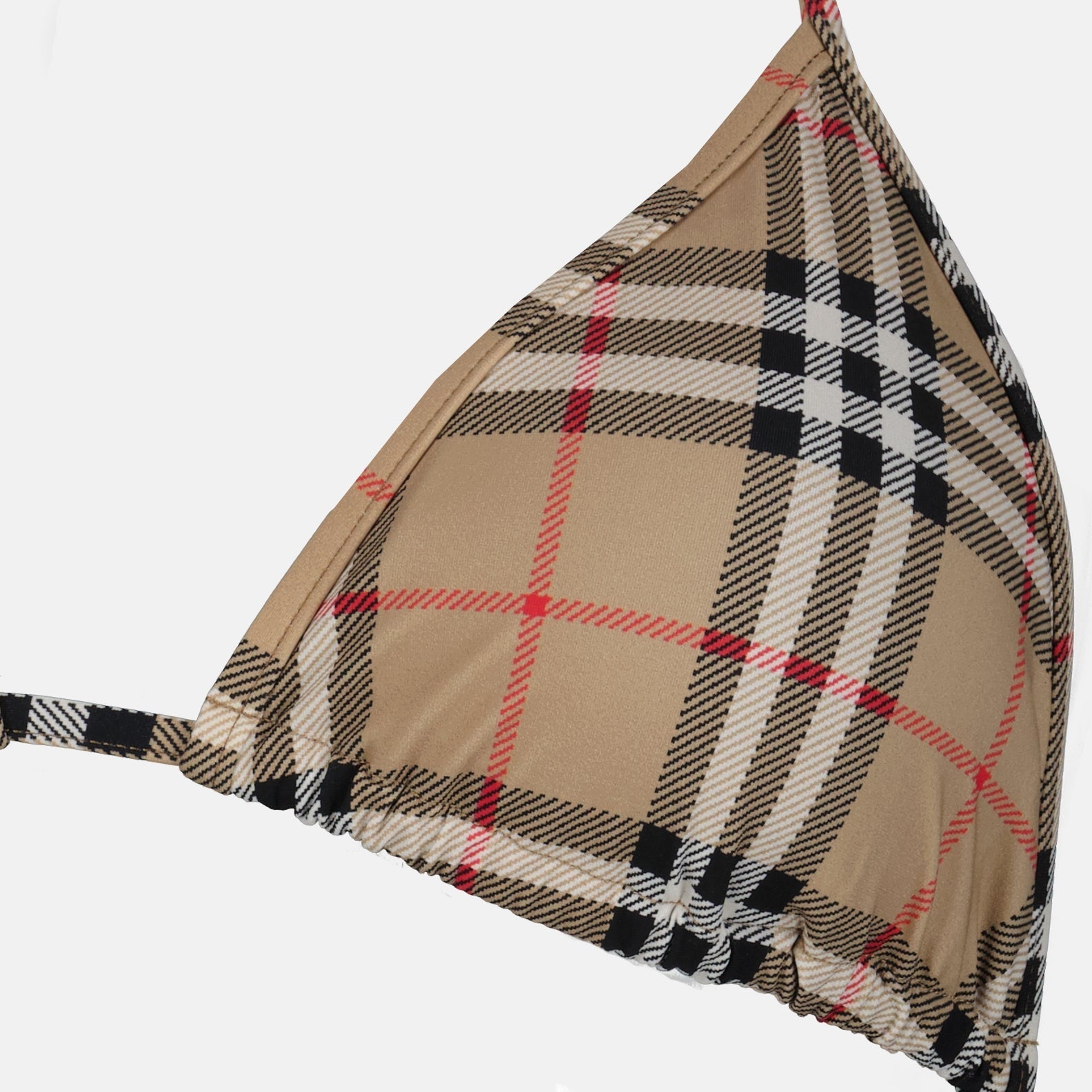 Vintage bikini, checked bikini, adjustable straps, triangle cut, women's swimwear