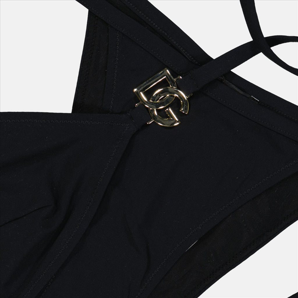 Dolce & Gabbana, luxury bikini, black bikini, beachwear, designer swimwear