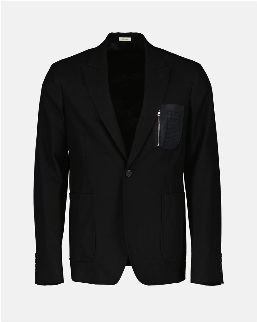 Black Men's Blazer, Alexander McQueen, Tailored Blazer, Elegant Jacket, Cotton Blazer