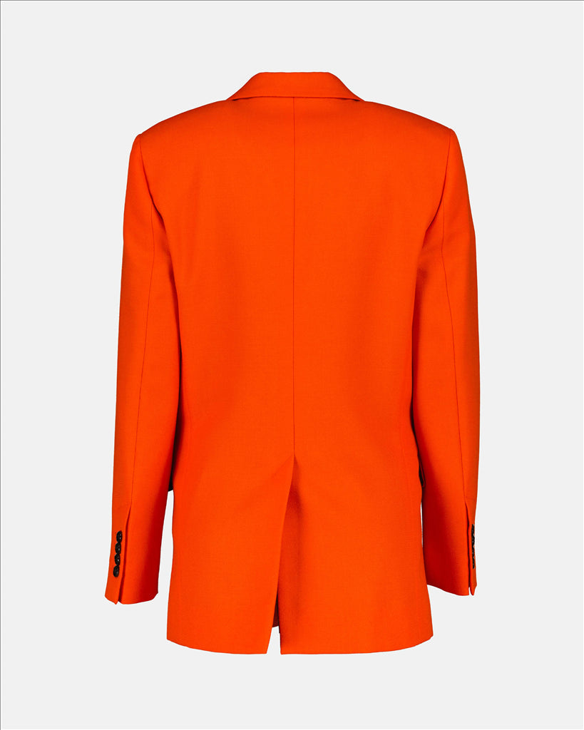 Unisex Blazer, AMI Paris Blazer, Orange Wool Blazer, Luxury Blazer, Elegant Jacket