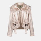 1. Fendi satin jacket
2. Beige blouson
3. Luxury women’s outerwear
4. High-end fashion
5. Designer satin jacket