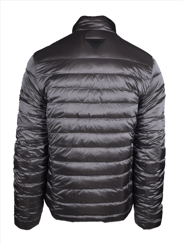 Prada Grey Reversible Jacket, Luxury Men's Outerwear, High-end Fashion, Men's Reversible Jacket, Premium Men's Jacket