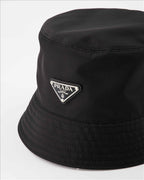 Prada bucket hat, Re-Nylon hat, black bucket hat, luxury accessories, sustainable fashion